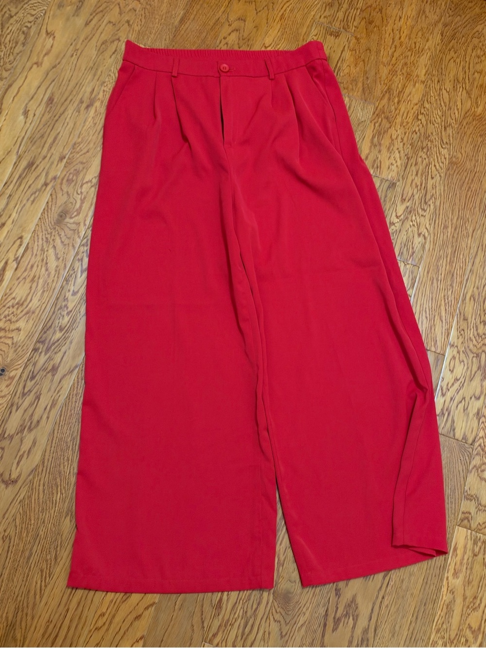 High-Rise Wide-Leg Women's Pants in Red